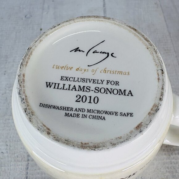 2010 Williams Sonoma 12 DAYS OF CHRISTMAS Multimotif Black Numbers 5/6 Cup Mug - Picture 10 of 16